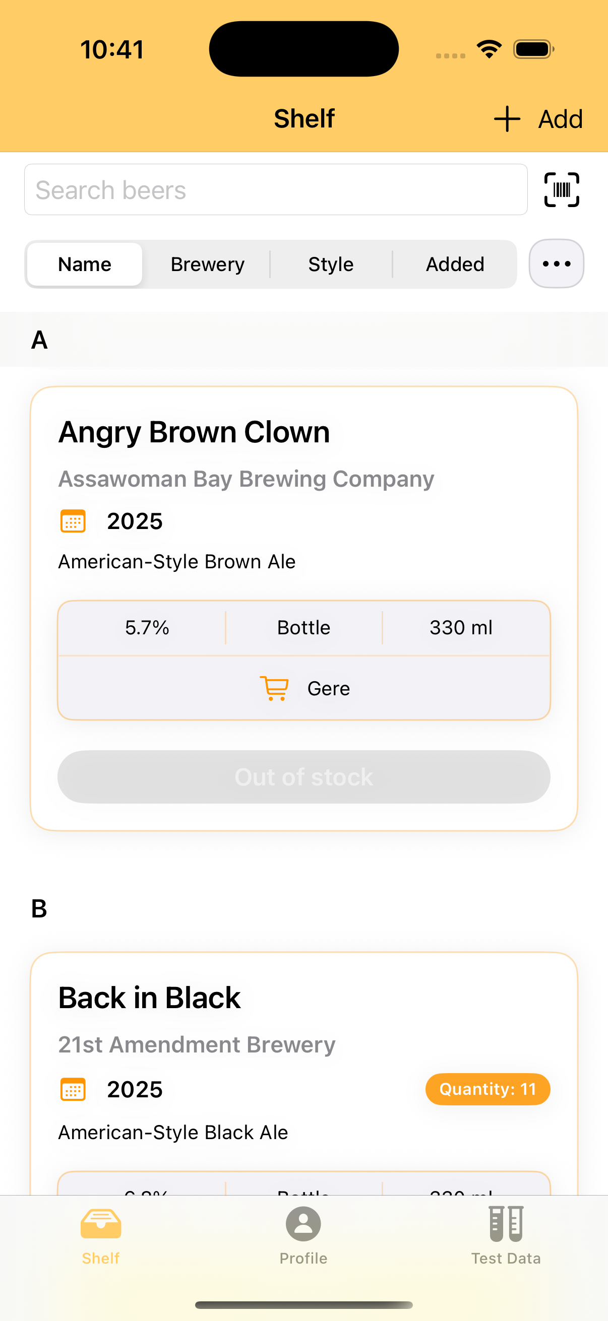 BeerShelf Home / Shelf List